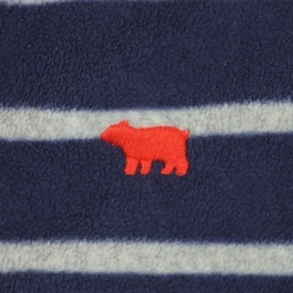 Carter's Infant 24 Months Blue & Gray Striped Fleece 1/4 Zip Pullover Jacket - Picture 5 of 7